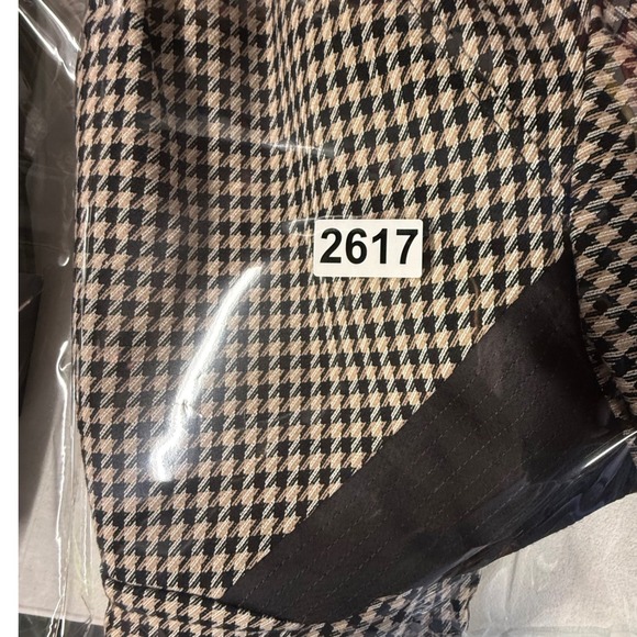 WHITE HOUSE BLACK MARKET Houndstooth Blazer Jacket Women Size 12 Black Beige - Picture 7 of 7